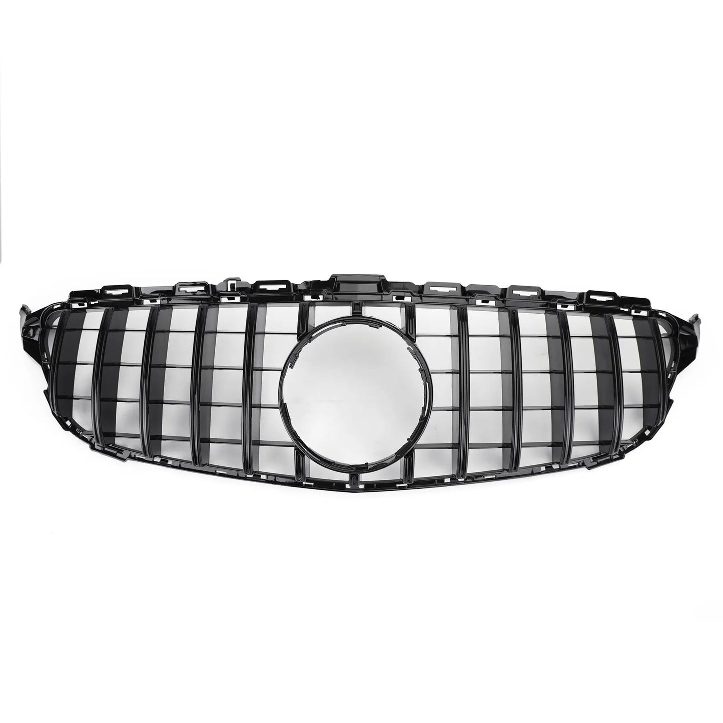 GTR Style With Logo Front Bumper Grill Grille for Mercedes-Benz W205 C250 C300 C43 2015-2018 Without Camera