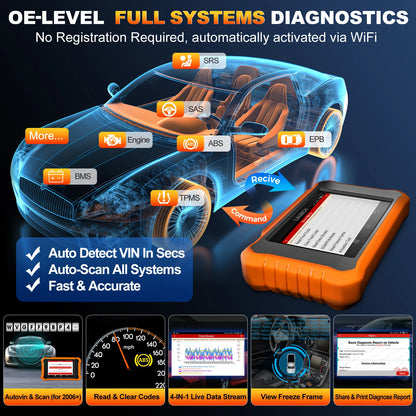 2025 LAUNCH Creader Elite V2.0 Fit for Toyota Lexus Bi-Directional Scan Tool OBD2 Free Update