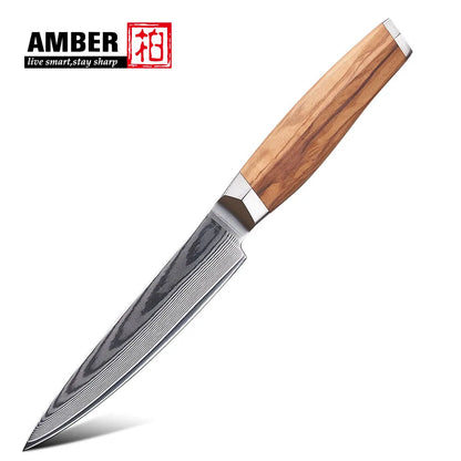 High Quality 67layers Vg10 Damascus Knife Set Olive Wood Handle Kitchen Knife Set with Magnetic Stand