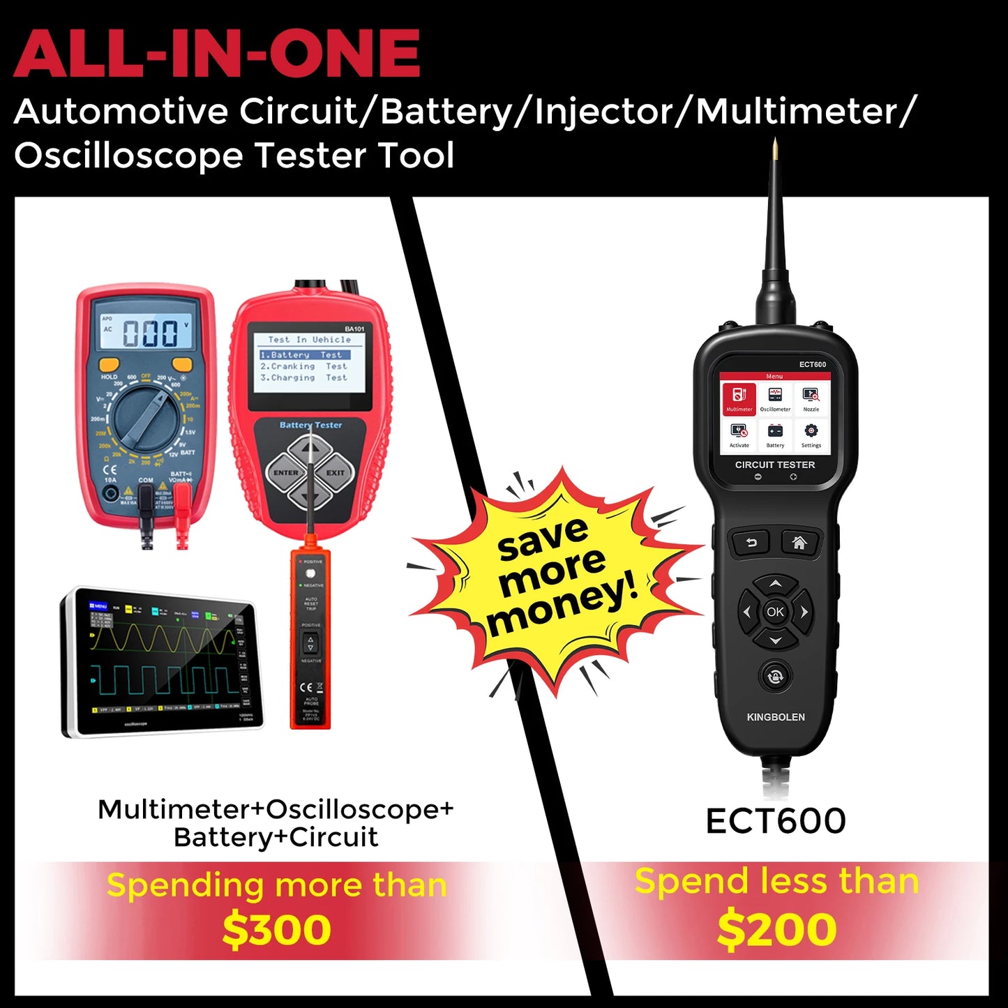 ECT600 Elite Automotive Power Circuit Probe Tester With Breaker Finder Vehicle Electrical Circuit/Battery Tester Kit