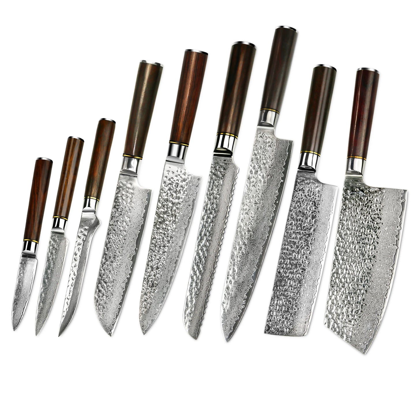 9 Pcs New Design 67 Layers Damascus VG 10 Steel Kitchen Knife Set with Premium Sandal Wood Handle