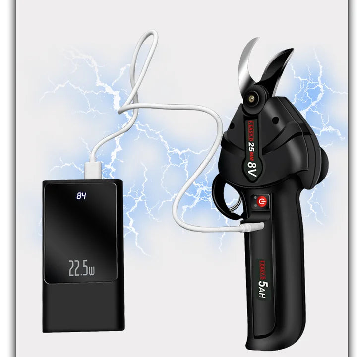 8V Electrical Scissors, 25mm(0.98inch) Cutting Diameter USB Charged Pruning Shears, Electric Scissors for Garden Pruning Battery