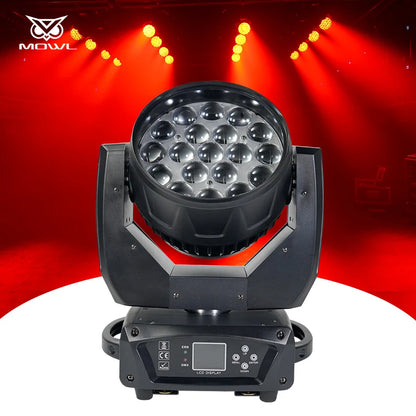 USA American Warehouse Free Shipping 19x15w RGBW 4in1 DMX Zoom Wash LED Moving Head Light