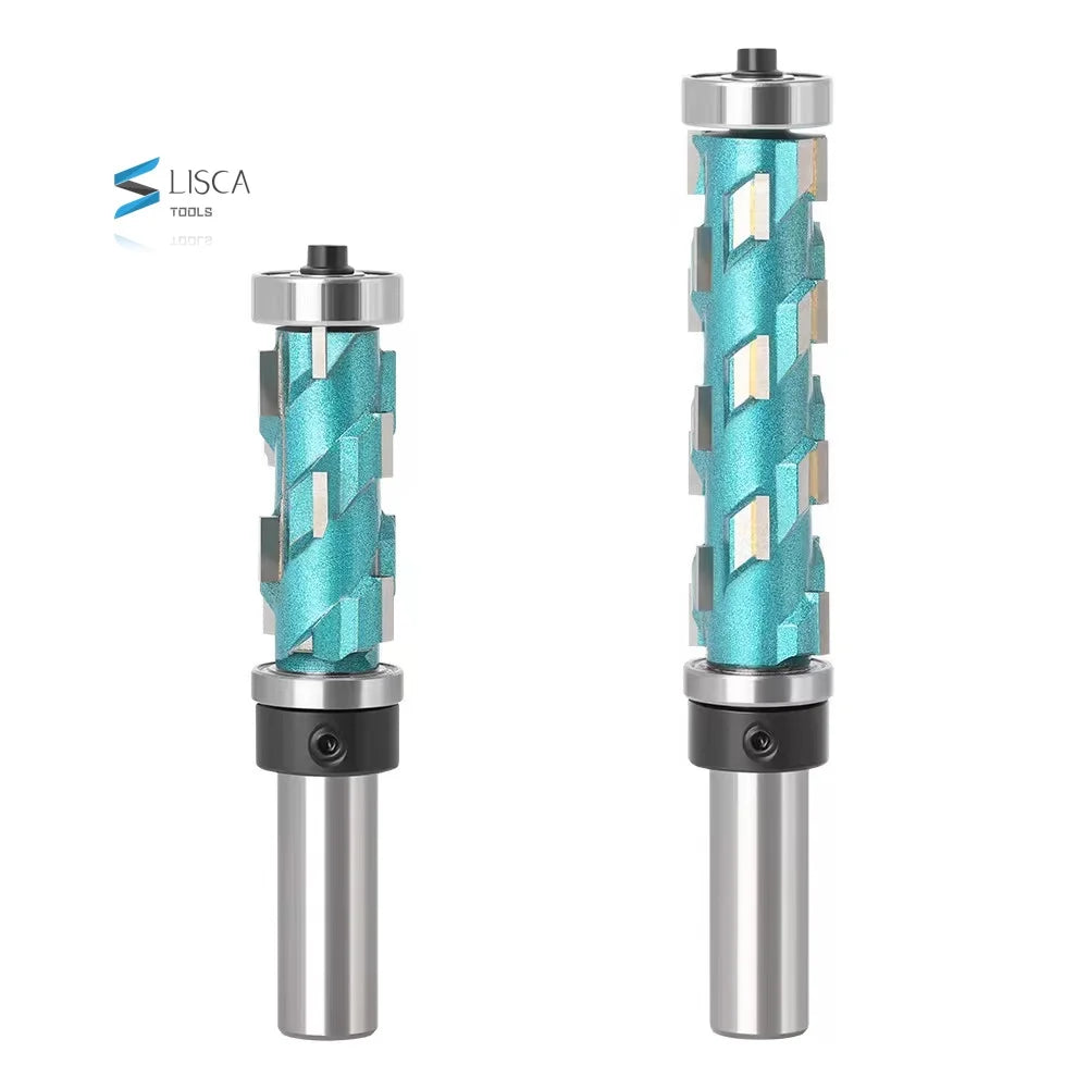 L-N279 12mm 1/2" Shank Flush Trim Solid Carbide Spiral Top Bearing Cnc Router Bit Compression-cut End Mill Bit Face Wood Milling