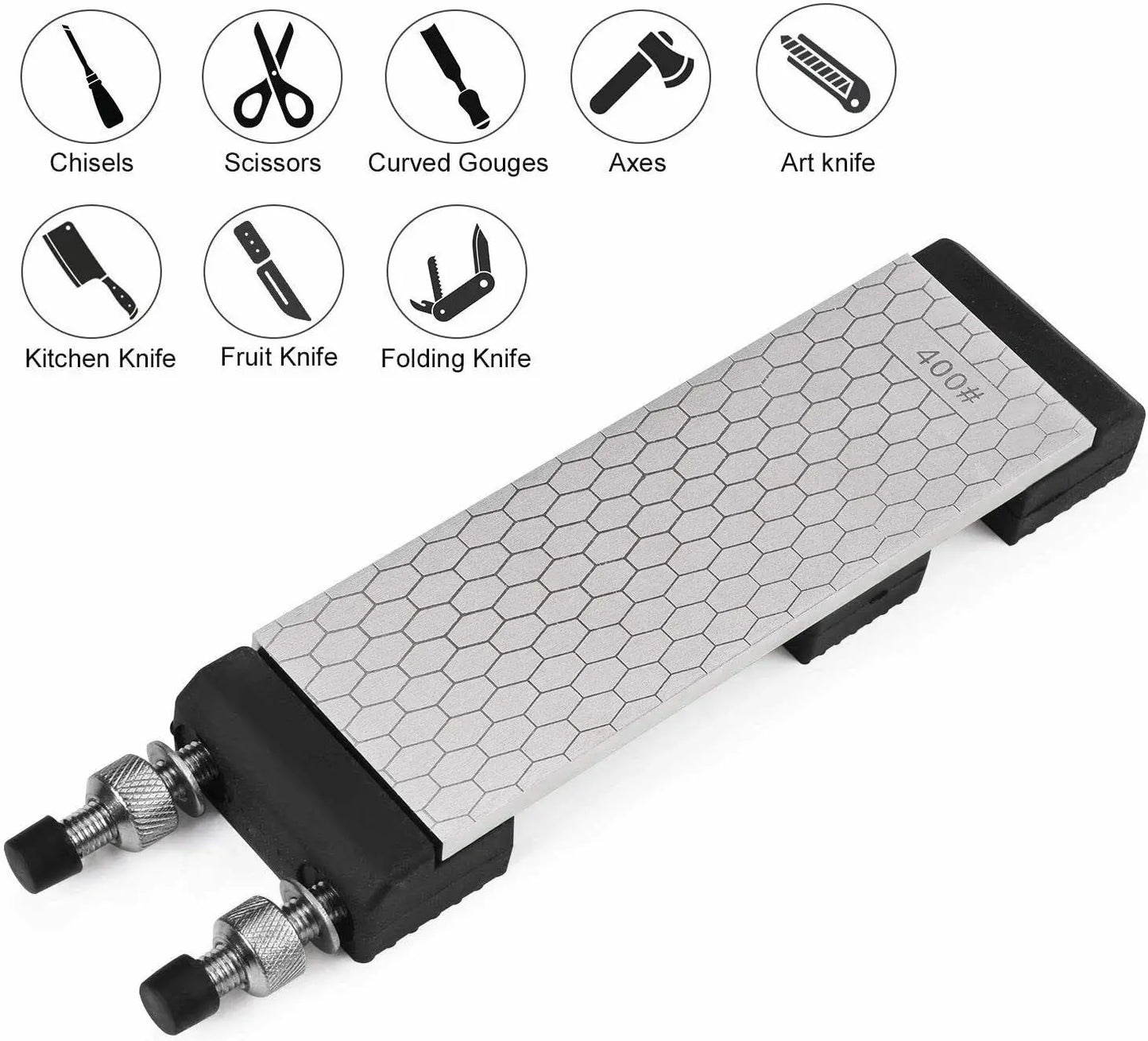 10Pcs 8in Steel Honing Stone Double Sided Diamond Sharpening Bench 400/1000 Grit for Sanders