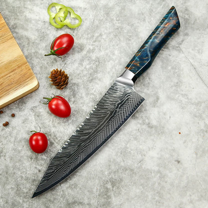 Yangjiang Amber All Purpose Colorful Custom Handmade Japan Demascus Cooking Kitchen Knives