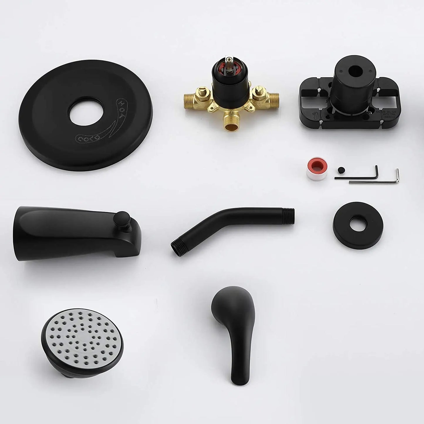USA Free Shipping UPC High Flow Shower and Tub Faucet Set Matte Black with Tub Spout
