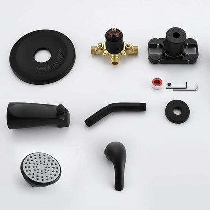 USA Free Shipping UPC High Flow Shower and Tub Faucet Set Matte Black with Tub Spout