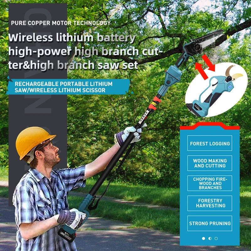 DTWA2-0048 Cordless 8-inch High Power Brushless Lithium-Ion Electric Chain Saw