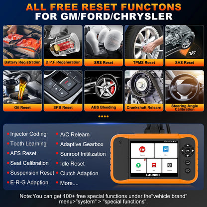 USA EU Warehouse Launch CRE 2.0 for FGC All System Bi-directional Control Diagnostic Tool OBD2 Scan Machine Free Software