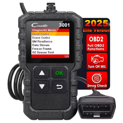 Creader 3001 OBD2 Scanner Automotive Car Diagnostic Check Engine Light O2 Sensor Systems OBD Code Readers Scan Tool