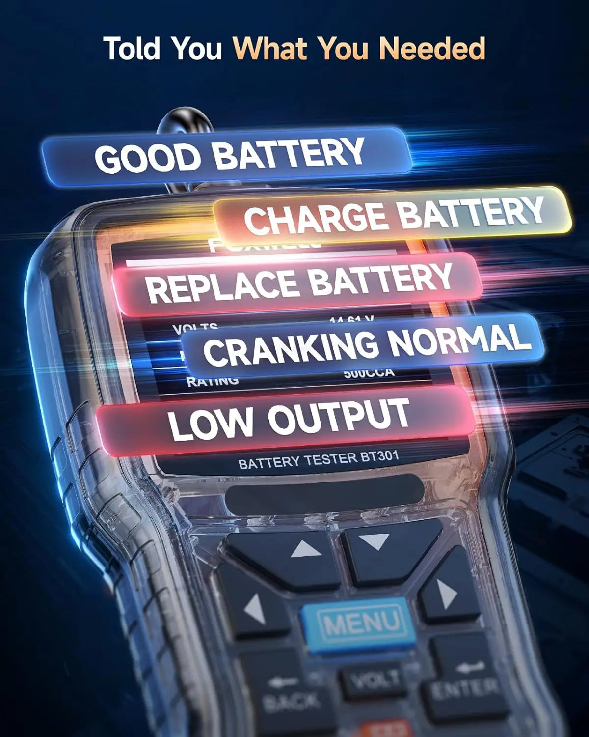 For FOXWELL NT301 Digital Crank Charging System 6V 12V Automotive Alternator Battery Tester Analyzer for Cars Trucks 1 Year