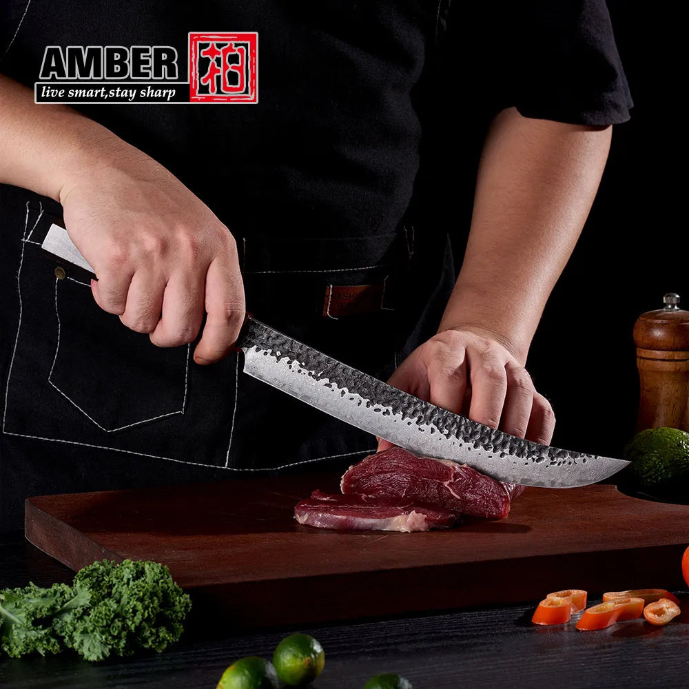 High-class Japanese Knife Full Tang Kitchen Chef Boning Slaughter Knife Damascus Knives With Wooden Handle