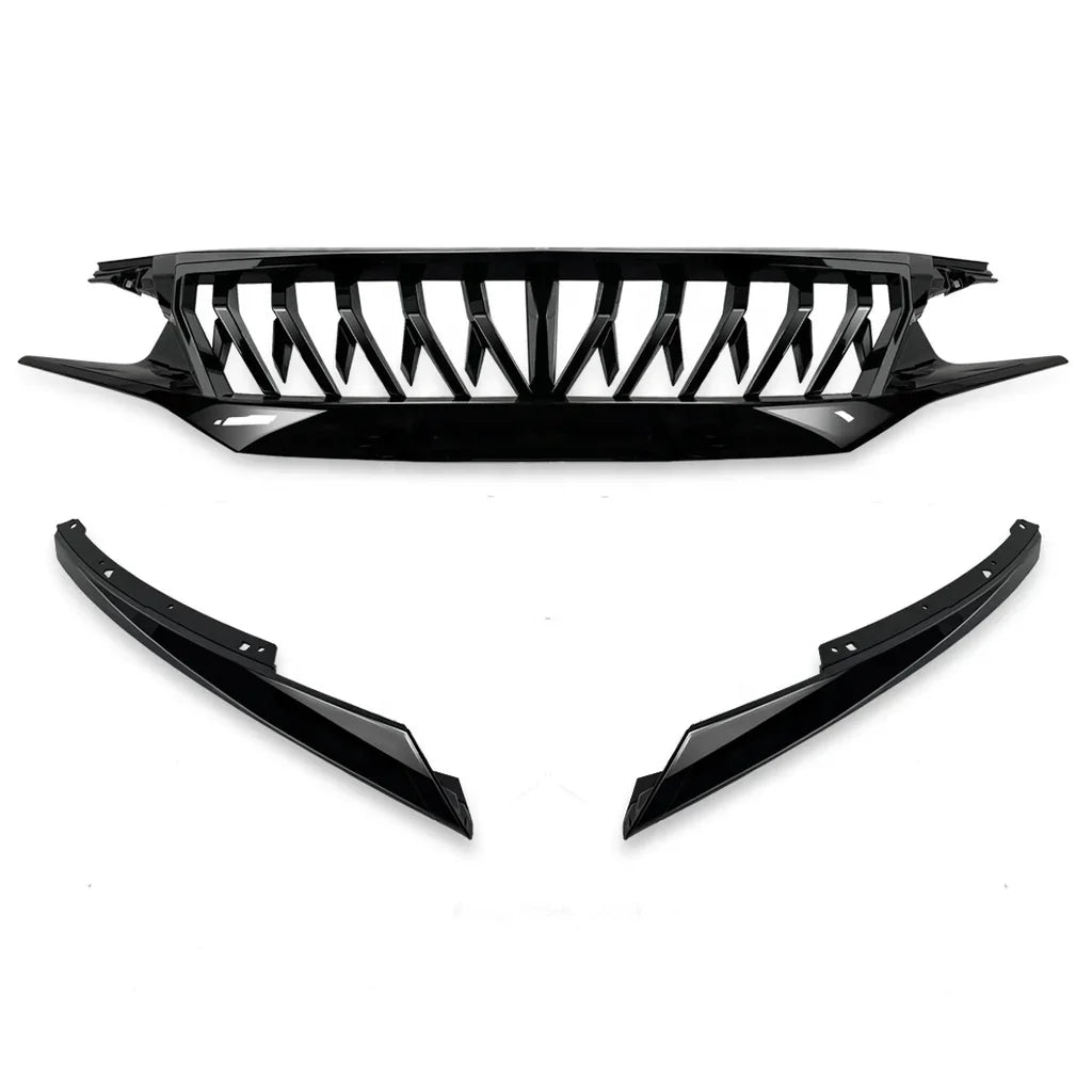 US Stock Glossy Black Shark Style Grille for 2016-2021 Honda Civic Sedan/Hatchback/FK8
