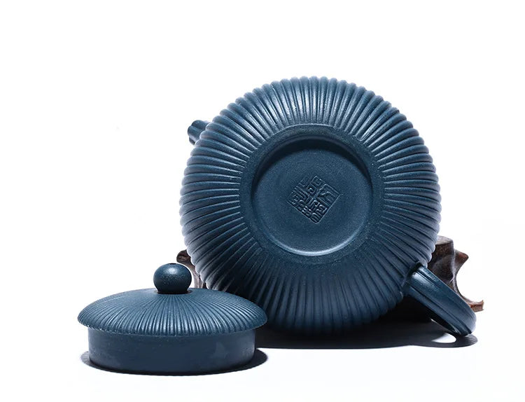 Chinese Yixing Asiatic Apple Tea Beauties Handmade Purple Grit Azure Clay Teapot Customized Handicraft Gifts Set