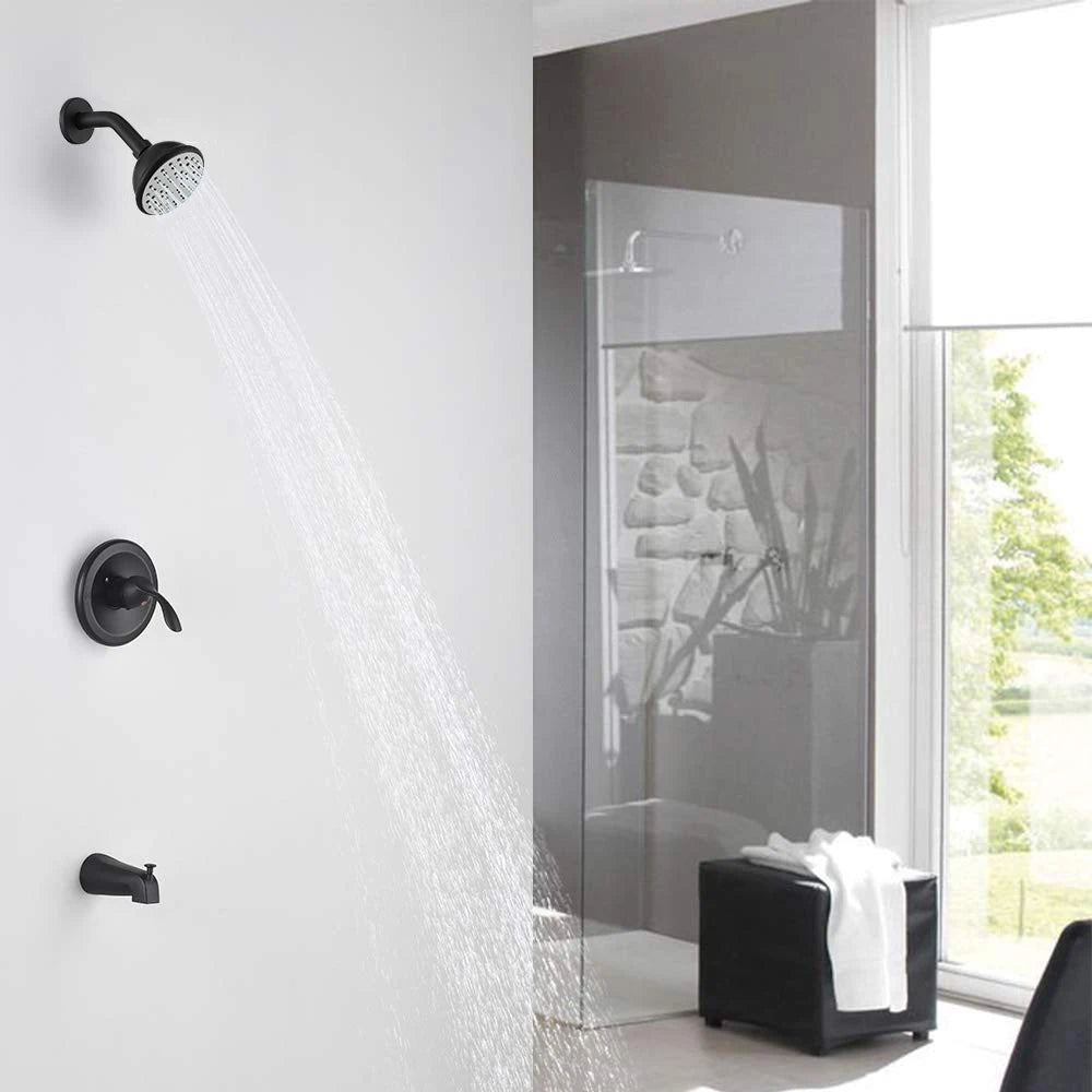 USA Free Shipping UPC High Flow Shower and Tub Faucet Set Matte Black with Tub Spout