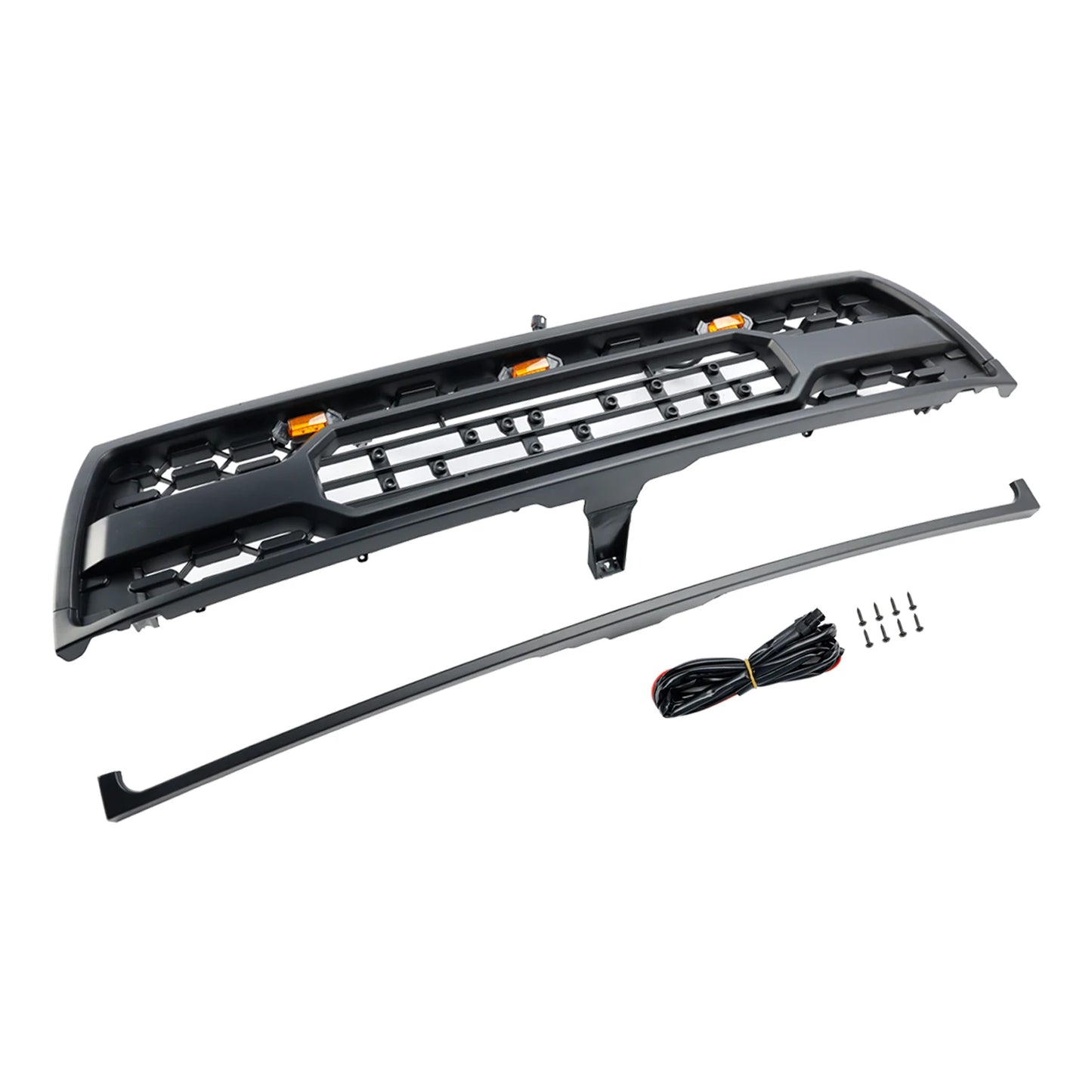 Matte Black Front Bumper Grill Grille for Toyota 4Runner 1996-2000 With Led and Letter