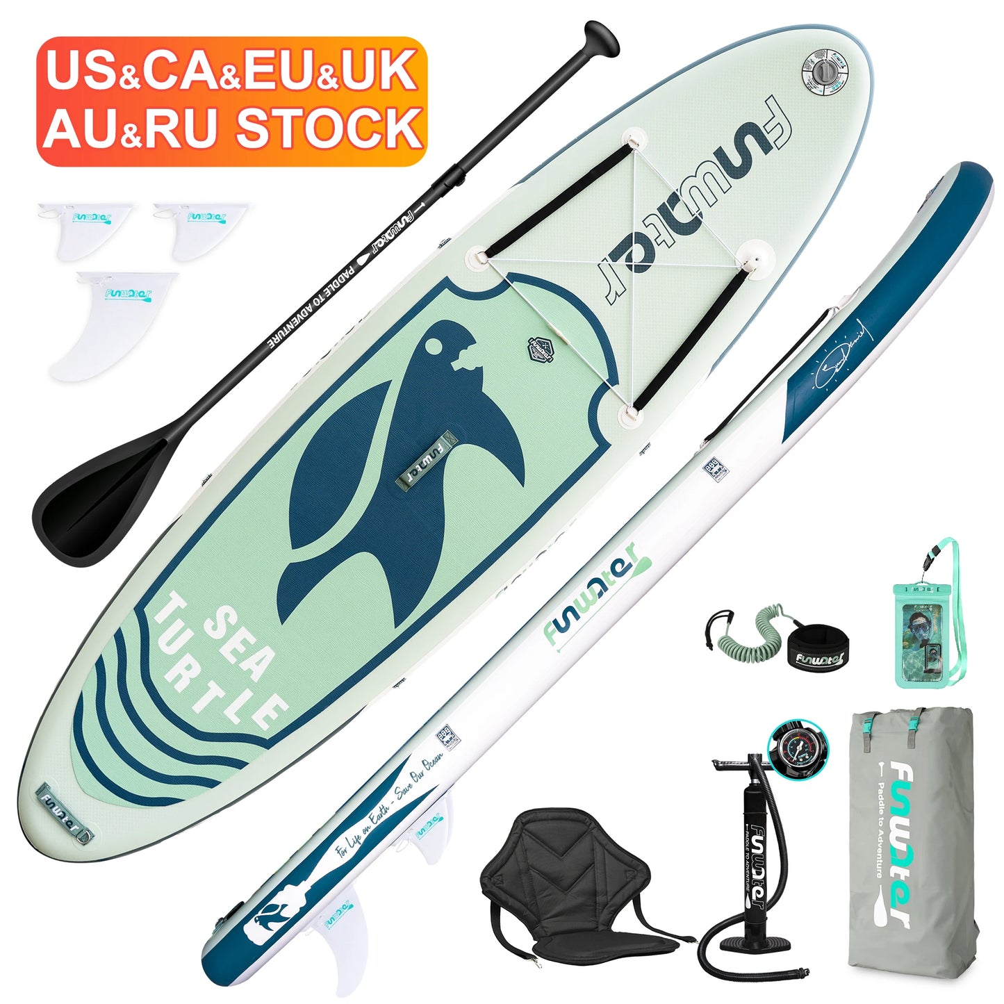 FUNWATER Dropshipping OEM 10'6" Blue sup Soft Surfboard Wholesale Stand up Paddle Board Buy Portable Paddle Board