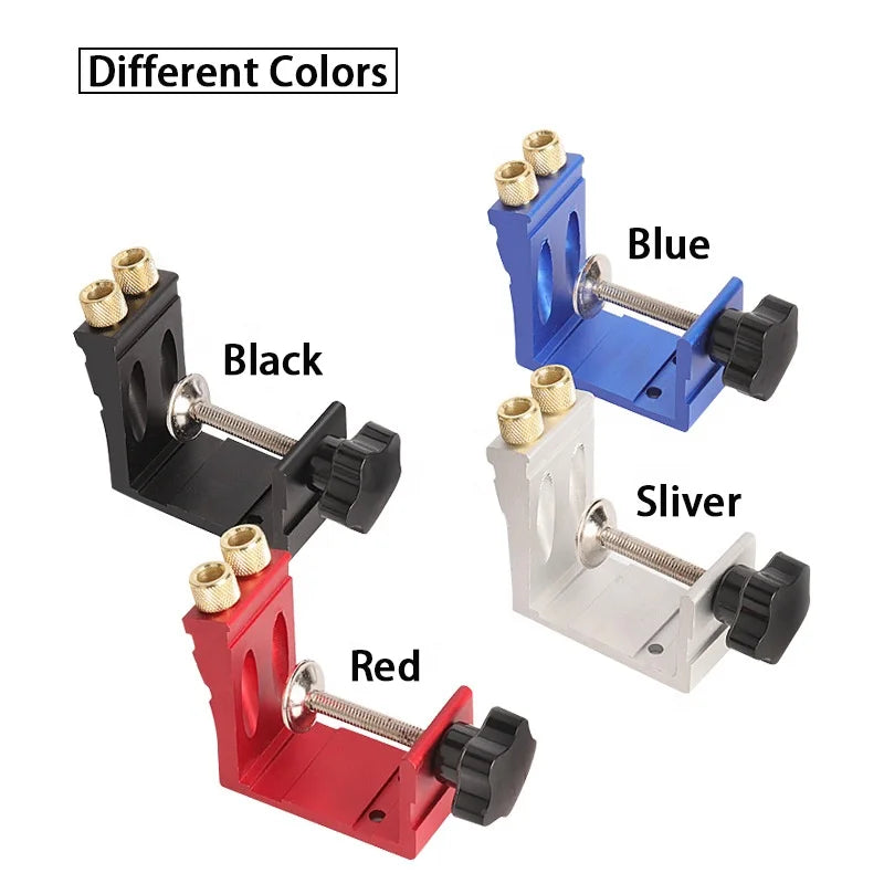 Pocket Hole Jig Kit Woodworking Punch All-Matel Pocket Screw Jig with 3 Drilling Hole Tools, type - Pocket Hole Jig