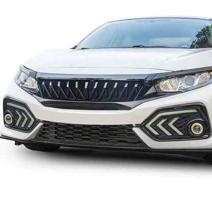 US Stock Glossy Black Shark Style Grille for 2016-2021 Honda Civic Sedan/Hatchback/FK8