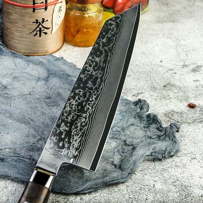Yangjiang Amber High Quality 67 Layers Vg10 Japanese Damascus Steel 8 Inch Kitchen Kiristuke Knife with Premium RoseWood