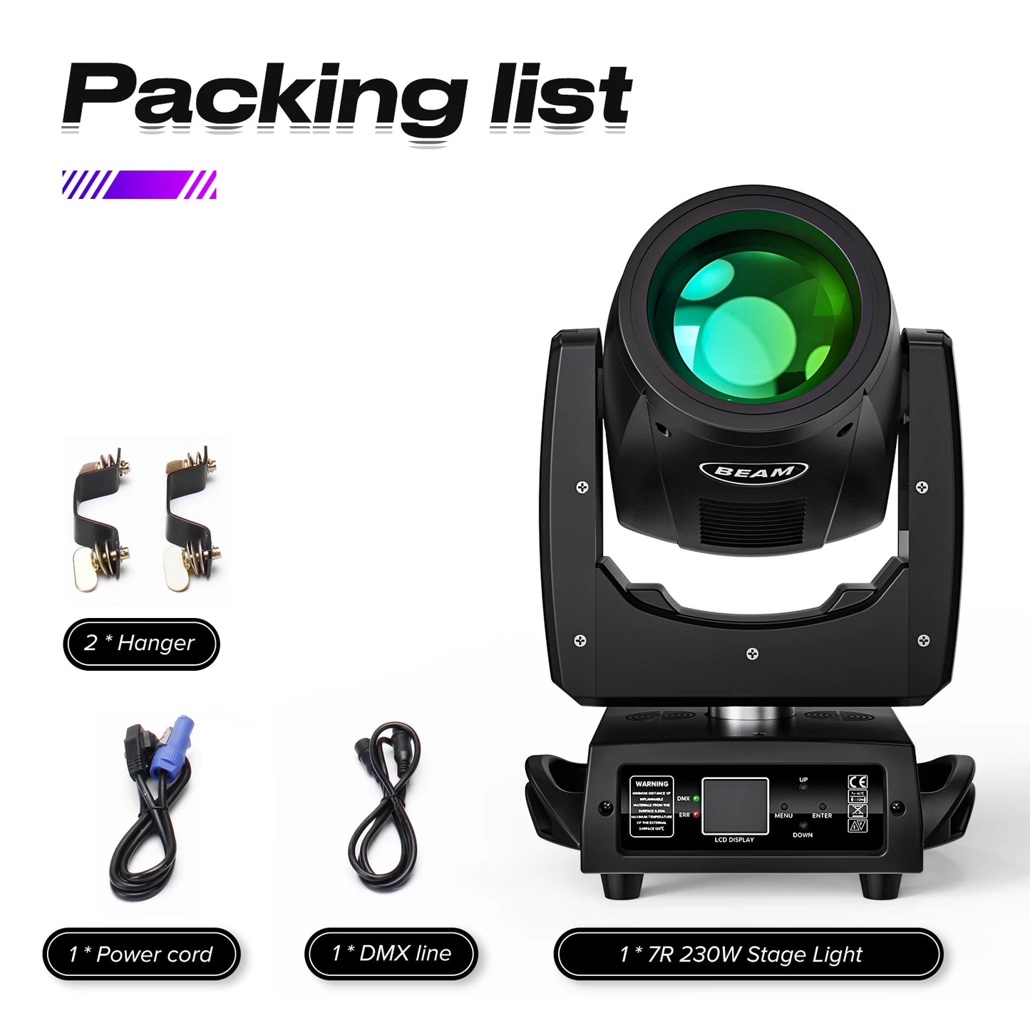 U King US Warehouse Delivery 230W 7R 14 Gobo 16 Prisms Moving Head Stage Light RGB DMX for KTV DJ Disco Party Moving Head Lights