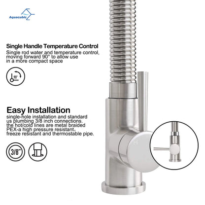 Deck Mounted 360 Degree Mixers Kitchen Rotate Brushed Nickle Brass Pull Down Kitchen Faucet