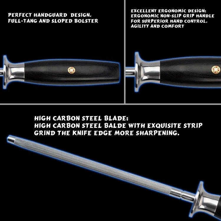 Amber Kitchen Accessories Professional 8inch Diamond Honing Rod Kitchen Tools Kitchen Knife Sharpener