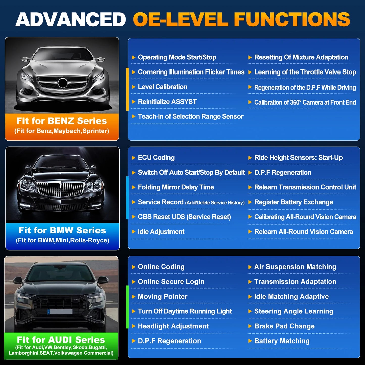 2025 Launch Original CRE 2.0 for BBA All System Auto Diagnostic Tool OBDII OBD2 Scanner Bi-directional Control Vehicle Code Read