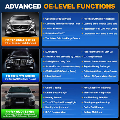 2025 Launch Original CRE 2.0 for BBA All System Auto Diagnostic Tool OBDII OBD2 Scanner Bi-directional Control Vehicle Code Read
