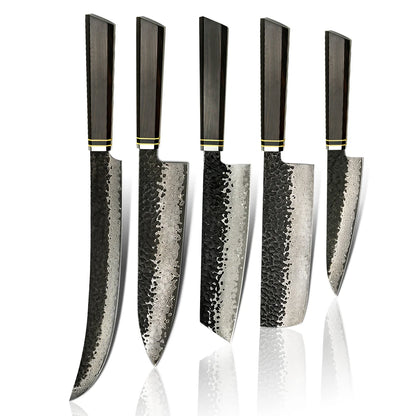 5 Pcs New Design 67 Layers Chef Knife Damascus VG 10 Steel Kitchen Knife Set with Ebony Wood Handle