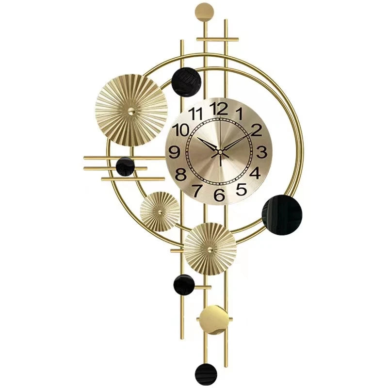 78*45 Large Dropshipping 2025 Modern Luxury Wall Hanging Decorative Metal Watch Home House Decor Living Room Quartz Silent Clock