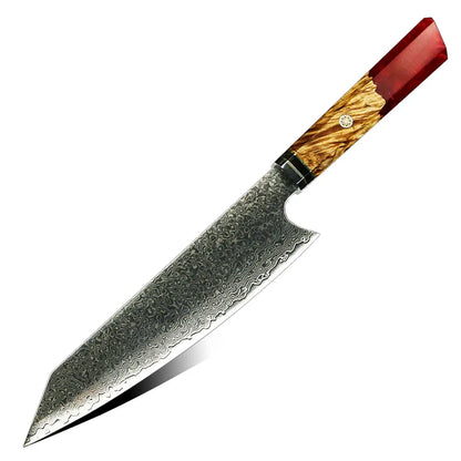 Drop Shipping DHL EXPRESS Vg10 Damascus Steel Knife Colorful Wood Handle Chef Knife Kiristuke Damascus Chef Knife