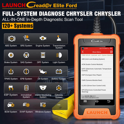 USA EU Warehouse LAUNCH CRE for Chrysler OBD2 Scanner Full System Diagnostic Bi-directional Scan Tool ECU Coding Lifetime Free