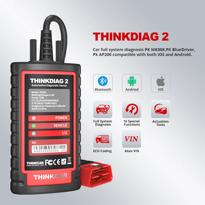 2025 New Arrivals Thinkcar ThinkDiag 2 Scanner ELM327 New Easydiag Car Obdii Code Reader OBD2 Auto Diagnostic Tools