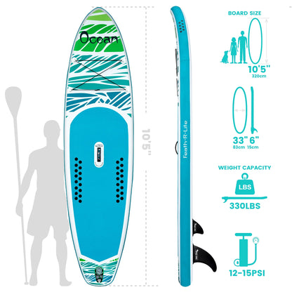FUNWATER Dropshipping OEM 10'6" Blue Supboard Standup Surf Inflatable Stand up Paddle Board Sub Wholesale sup Paddel Board Isup
