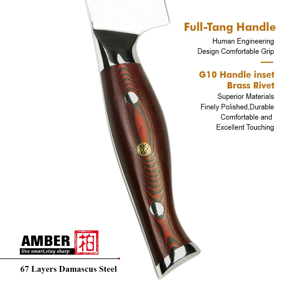 7 Pcs Professional 67 Layers Damascus VG 10 Steel Kitchen Knives Knife Set