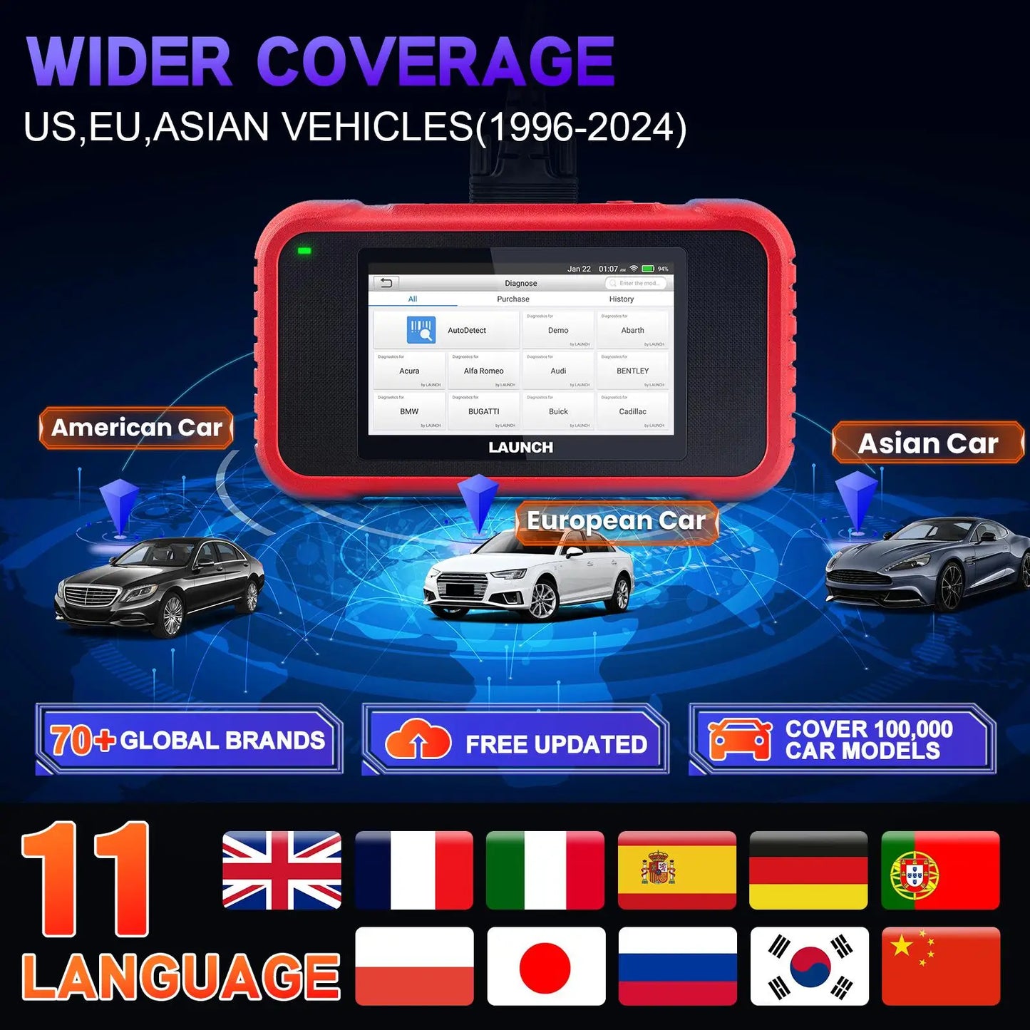 2025 CRP129E V2.0 Diagnostic Scanner Automotive Diagnostic Universal Engine Obd2 Auto Tools Softwaer 2 Years