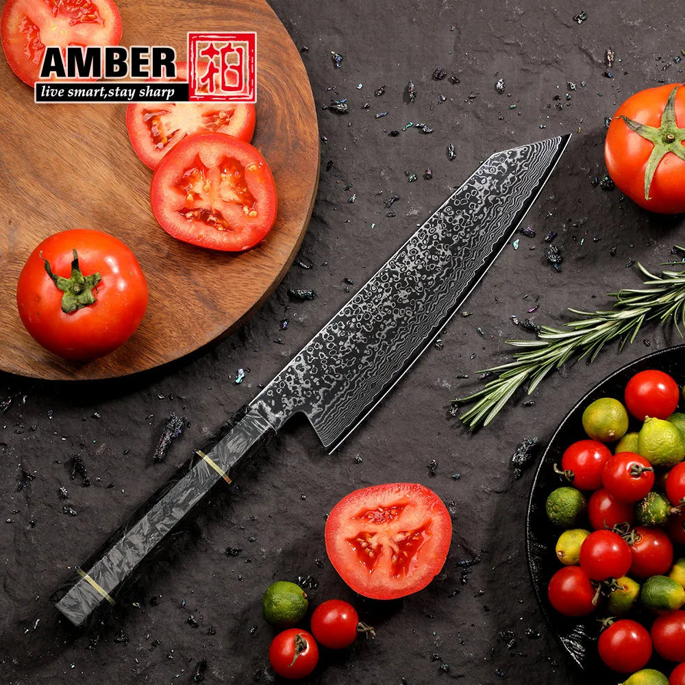 8 Inch Damascus VG 10 Kitchen Knife Set Japanese Kiritsuke Kitchen Knife with Carbon Fiber Handle