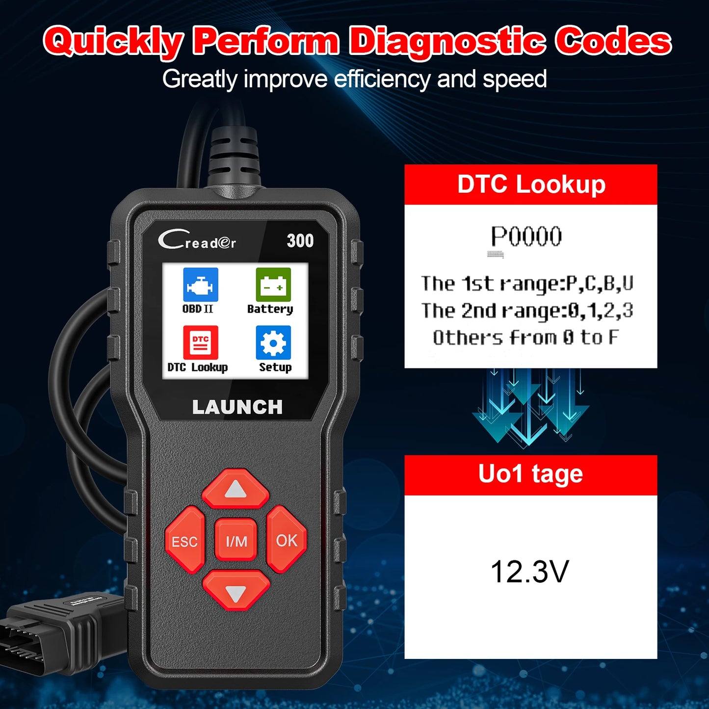 2025 Newest Launch CR300 OBD2 CANFD Scanner Auto Code Reader Diagnostic Tools I/M Engine Battery Tester Free Update