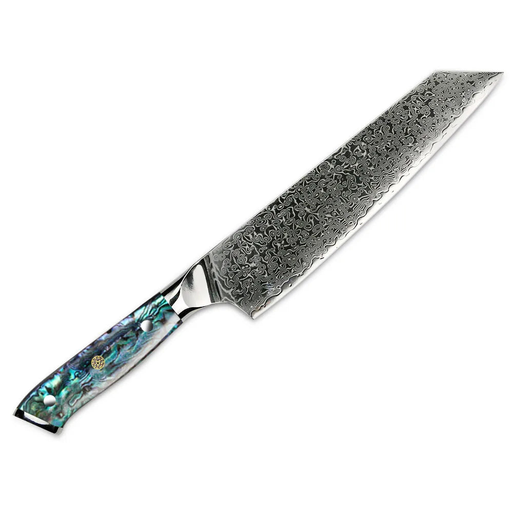 Professional Damascus VG 10 Steel Core 67 Layers Stainless Steel Abalone Handle Kitchen Knives Set