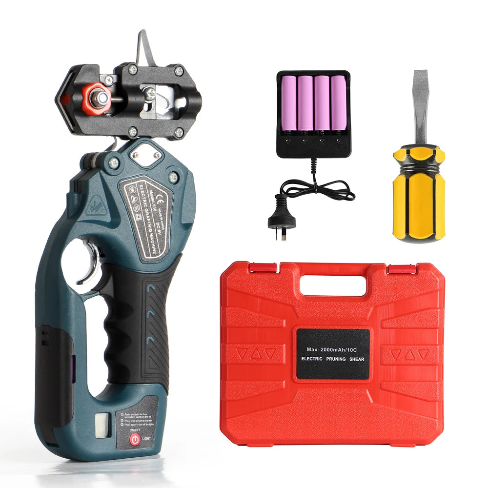 Professional High-Efficiency Electric Grafting Machine, Battery-Powered Precision Plant & Tree Grafting Cutter Tool