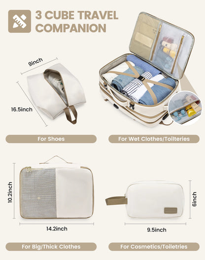 2025 Fashion 4pc Set Travel Backpack Waterproof Expandable 40L TSA-Approved Bags Large Laptop Travel Backpack for Men Women