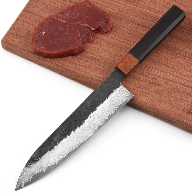 Hot Sale 3 pcs kitchen knife set Damascus AUS 10 Steel Core 67 layers knives with Premium resin burl Wood