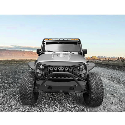 US STOCK Custom Grille for 2007-2018 jeep wrangler Jk Bumper Shark Grill Front Grille Matte Black