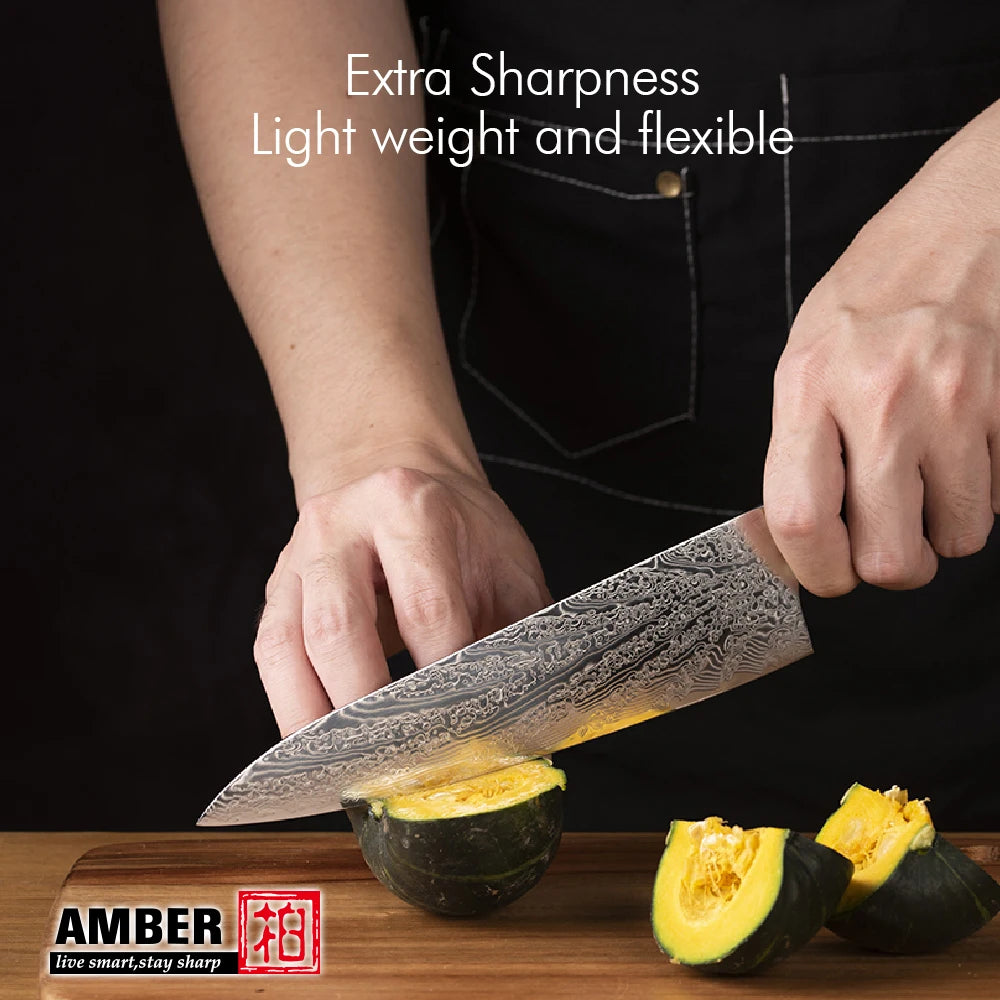 Color Resin Handle 73 Layers Japanese AUS 10 Chef Knife Set Damascus Steel Kitchen Knife Set