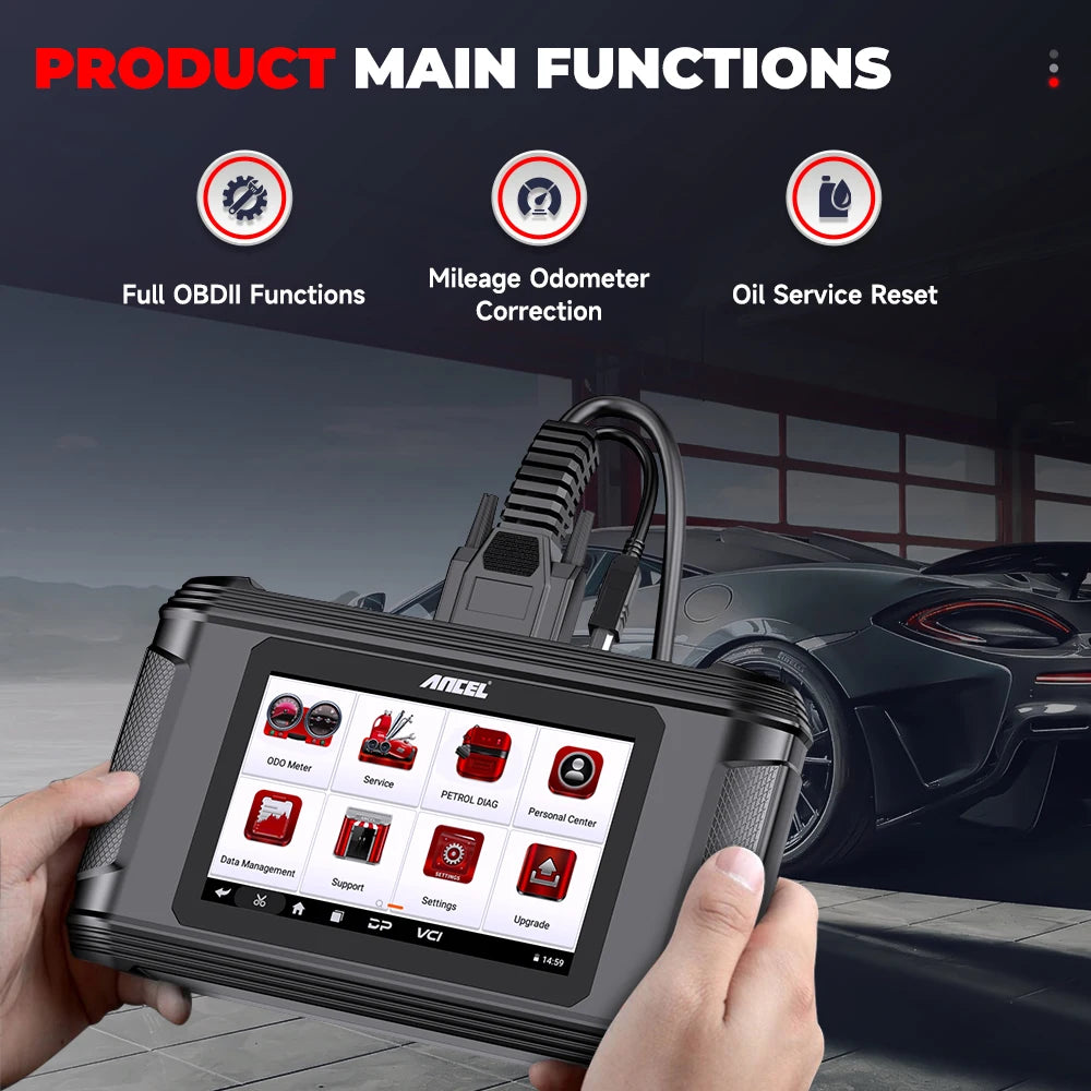 2025 ANCEL DM500 EU USA OBD2 Scanner Stock Code Reader with Oil Reset Change Mileage Car Cluster Correction Tool 1-Year Warranty