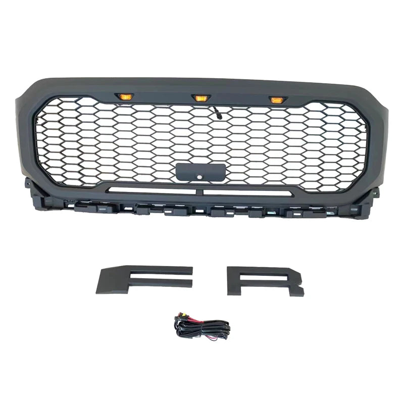 2021Matte Black Front Grill Raptor Style W/LED Amber Fit for Ford F150