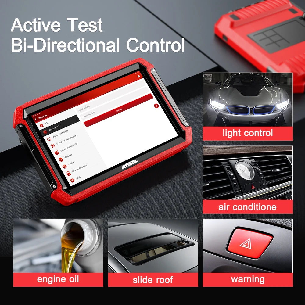 2025 ANCEL DS700 Bidirectional Scanner Brand New Car Key Programming Tool for Bluetooth 34+ System Reset Services Diagnostic Too