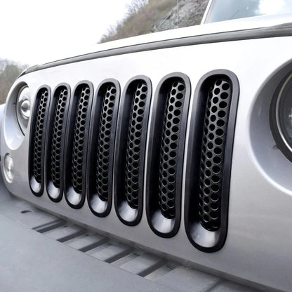 US Stock Clip-in Mesh Grille Insert - Matte Black for 2007-2015 Jeep Wrangler JK